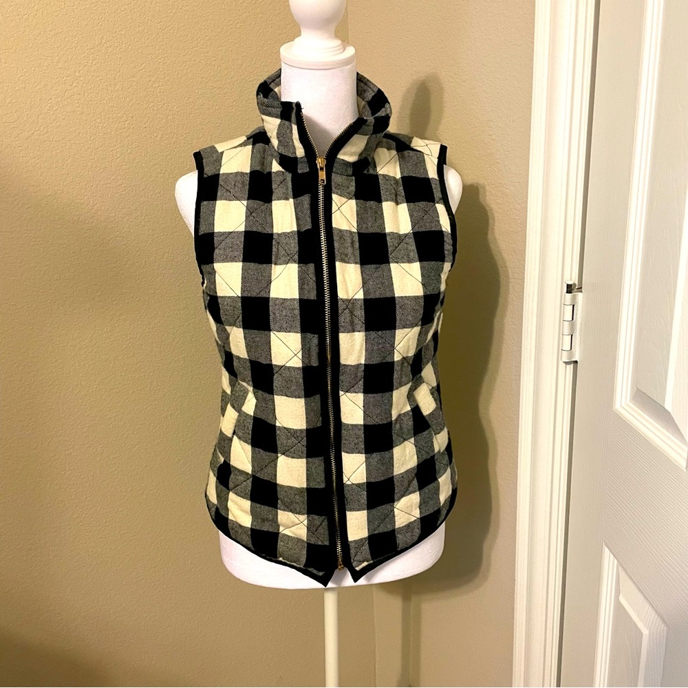 Ivy & Leo cream and black plaid vest